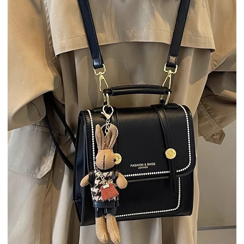 Vintage-Inspired Structured Satchel Bag