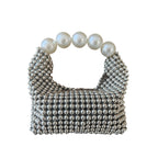 Ladies pearl-embellished mini handbag
