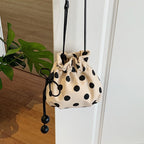 Fun Polka Dot Drawstring Mini Handbag