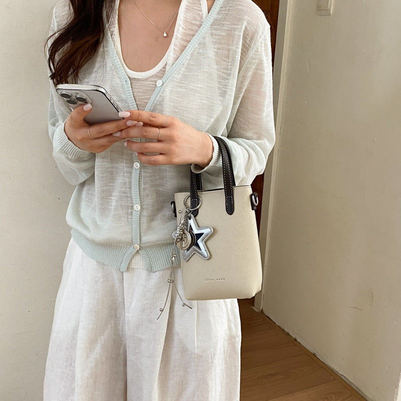 Women practical mini handbag with detachable pendant
