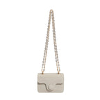 mini handbag with elegant quilted pattern and golden accents
