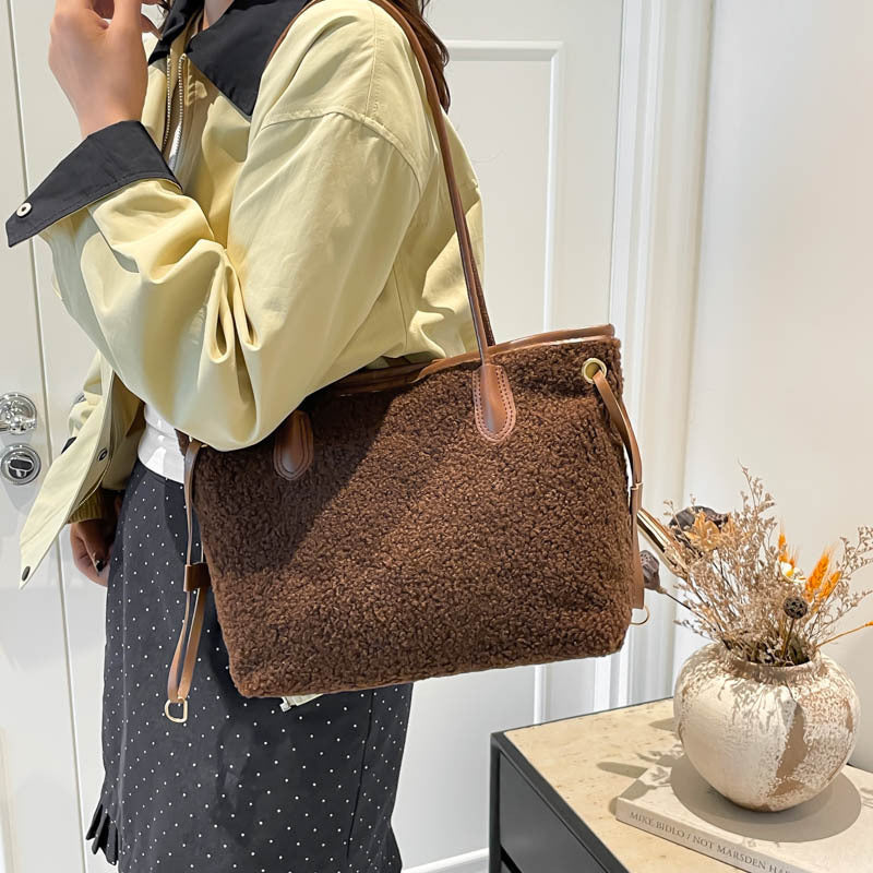 Oversized Faux Fur Tote Bag
