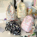 Backpack with Colorful Star Motif and Multifunctional Compartments