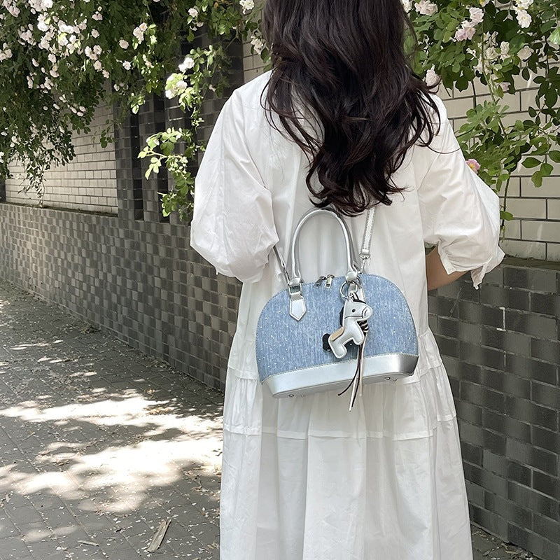Women’s mini handbag with animal pendant and fashionable denim Nord bags