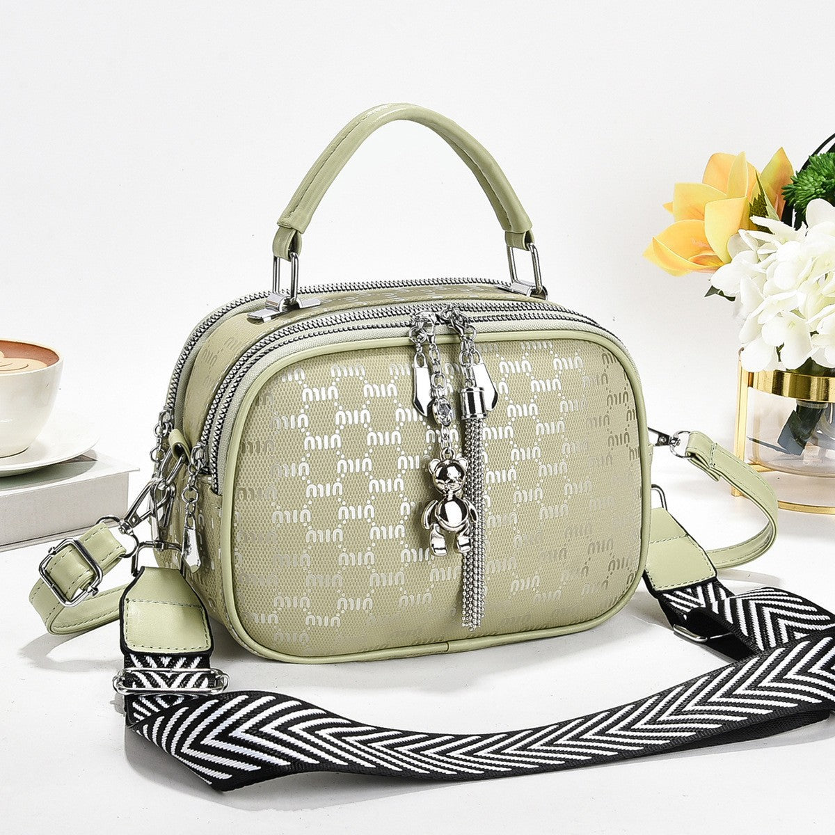 Women’s Mini Handbag with unique embossing and detachable shoulder strap