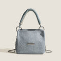 Denim Mini Handbag with Elegant Chain Strap