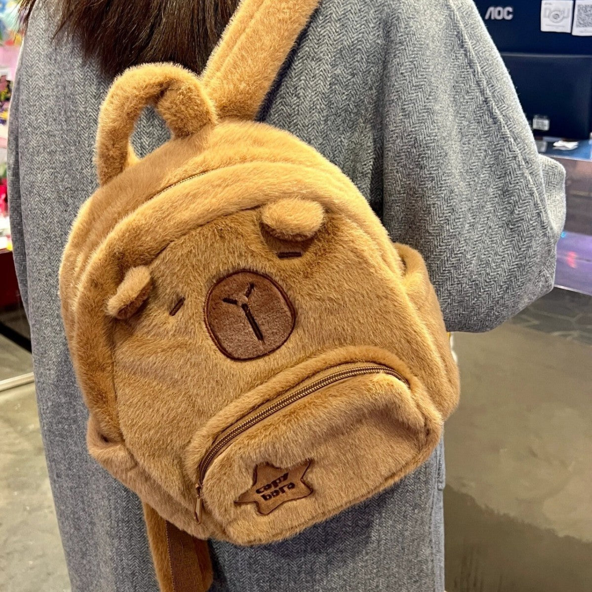 Plush Backpack in Bear Style