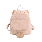 Plush backpack with cute animal ears and pompom