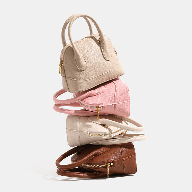 Ladies mini handbag with structured synthetic leather