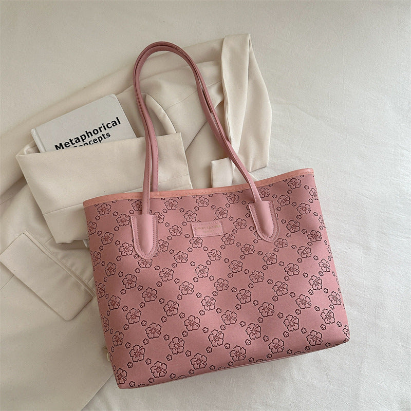 Floral Embossed Tote Bag