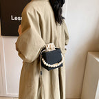 Ladies mini handbag with detachable pearl chain