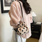 Fun Polka Dot Drawstring Mini Handbag