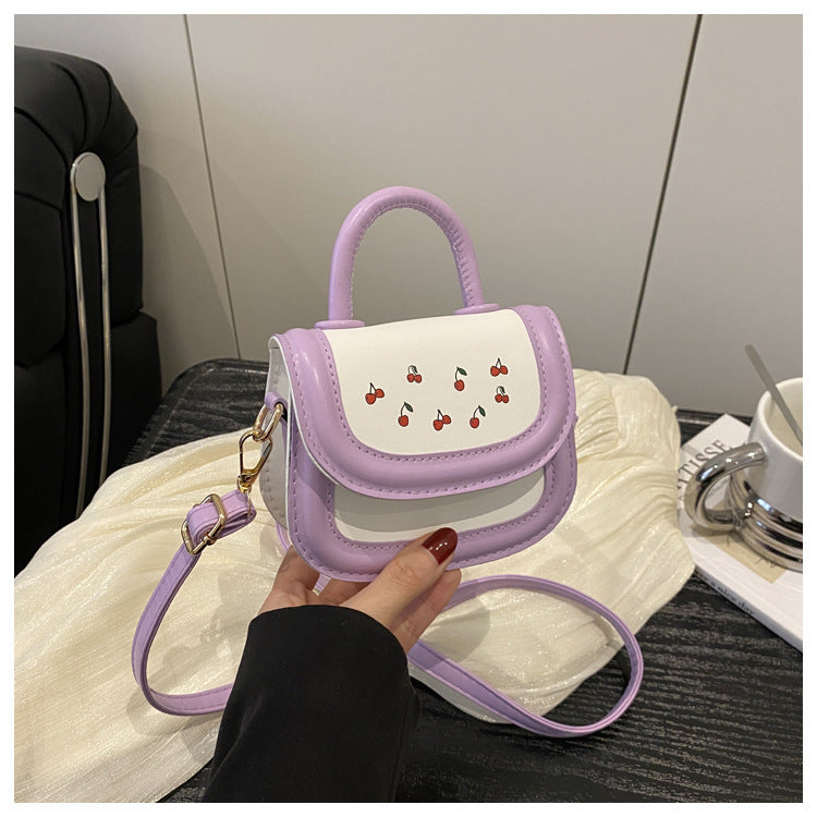 Women Mini Handbag with Playful Cherry Motif