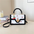 Playful Cherry Print Mini Satchel Handbag