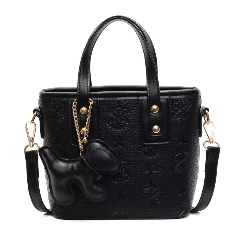 Mini Handbag with Playful Dog Pendant