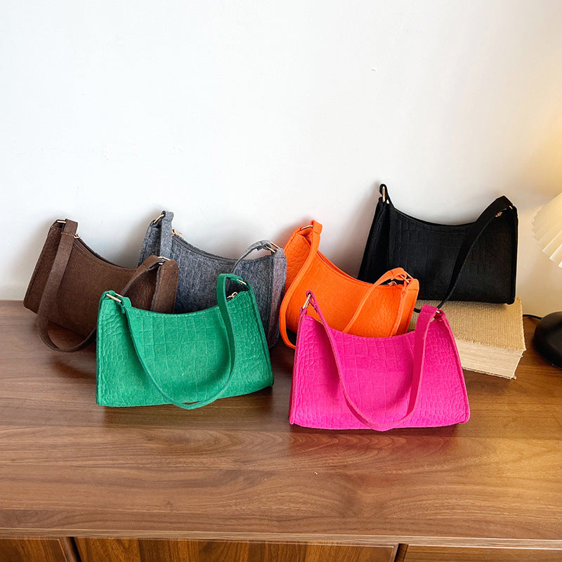 Crocodile Textured Mini Shoulder Handbag