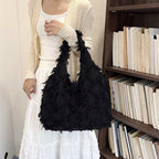 Fringed Textured Shoulder Bag