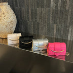 mini handbag with modern crocodile embossing and chic magnetic closure