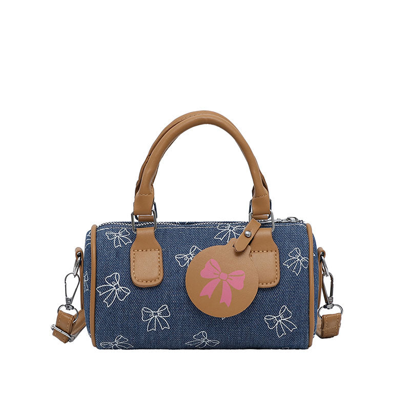 Playful Bow-Printed Mini Handbag