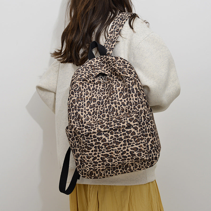 Stylish Backpack in Leopard Print