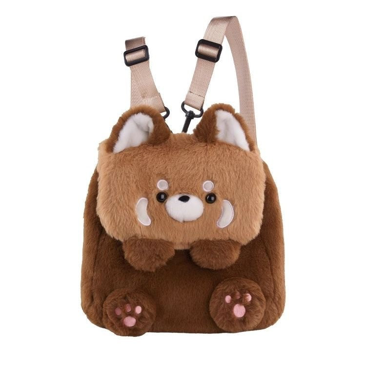 Plush backpack with animal design