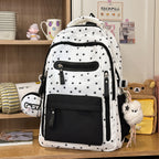 Backpack with Charming Star Applications and Practical Compartments