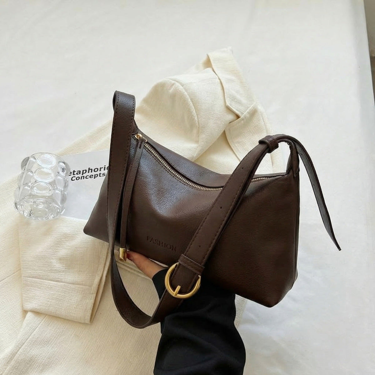 Textured Casual Shoulder Bag