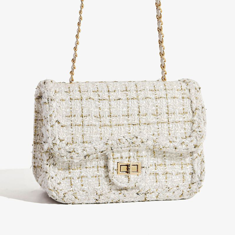 Textured Chain Strap Shoulder Bag