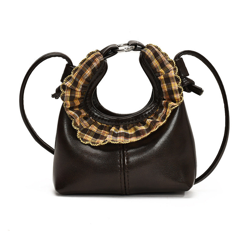mini handbag with fashionable ruffle design