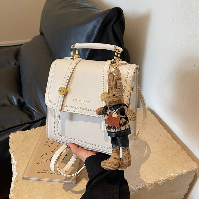 Vintage-Inspired Structured Satchel Bag