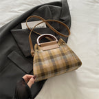 Plaid Structured Mini Handbag