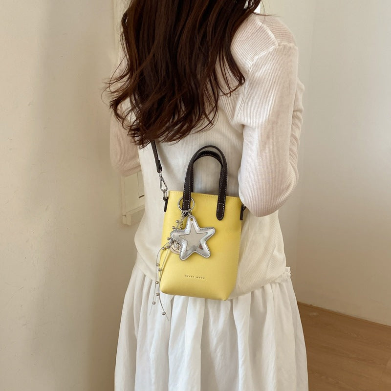 Women practical mini handbag with detachable pendant