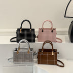 Mini Handbag with Elegant Structure and Golden Accents