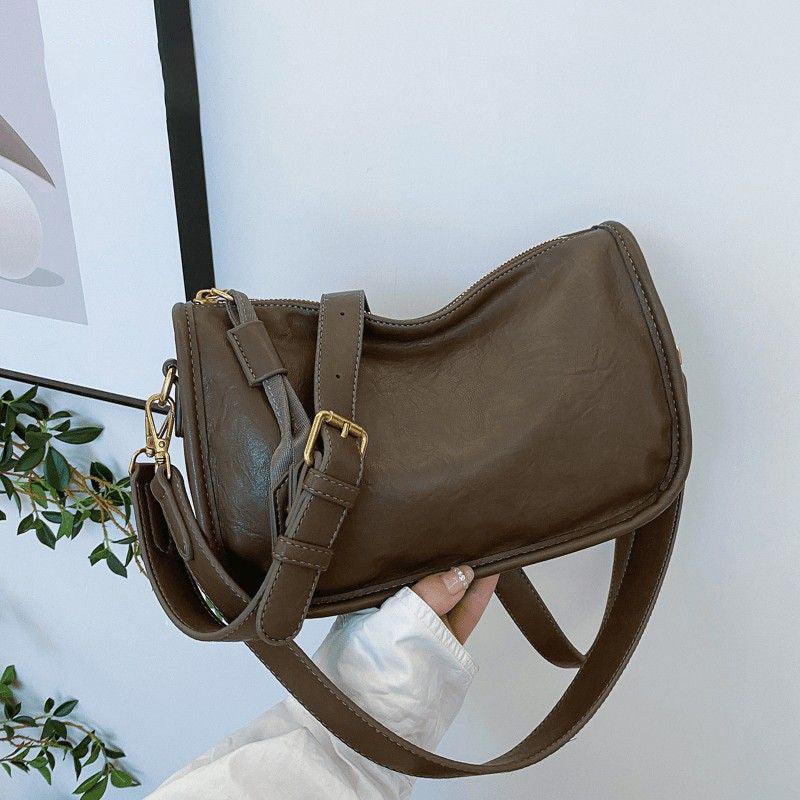 Premium Textured Leather Shoulder Bag