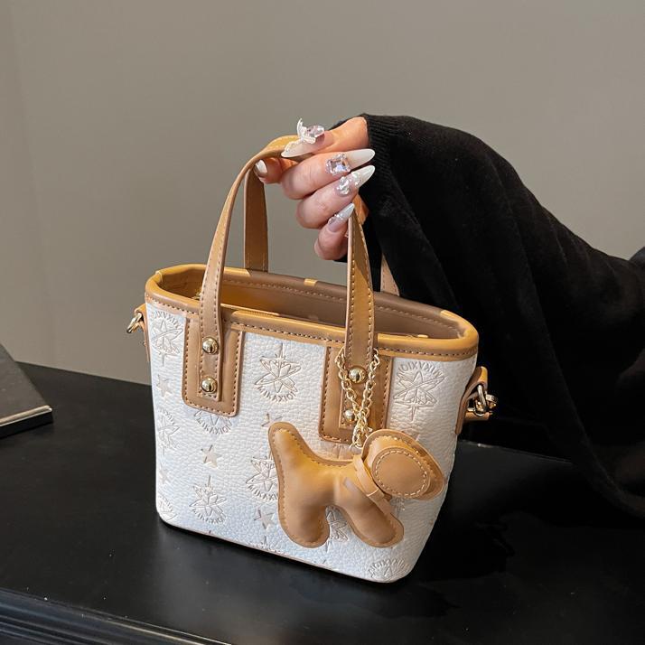Mini Handbag with Playful Dog Pendant
