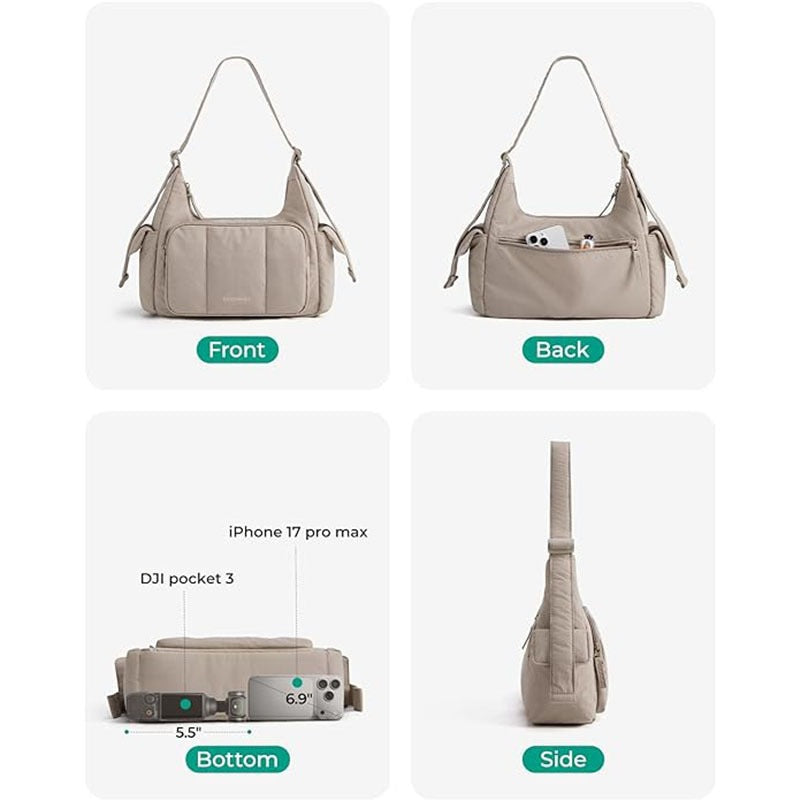 Fashionable shoulder bag with structured padding