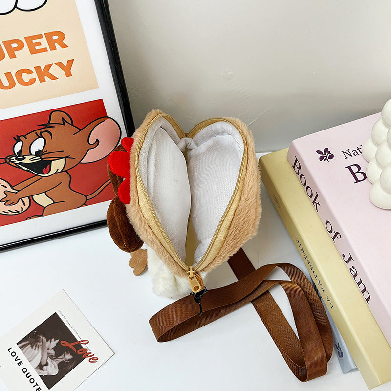 Plush Backpack with Unique Chicken Design
