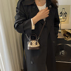 Designer Mini Handbag with Textured Upper Material