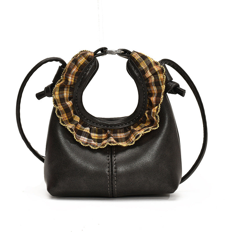 mini handbag with fashionable ruffle design