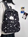 Backpack with Sparkling Star Motif and Charming Pendant