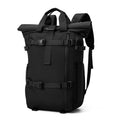 Backpack with roll closure and durable materials