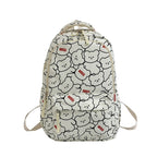 Backpack with Cute Bear Pattern and Functional Compartments