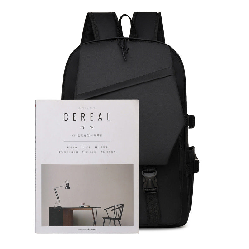 Backpack with ergonomic carrying system and multifunctional compartments