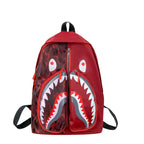 Backpack with Elaborately Designed Shark Motif