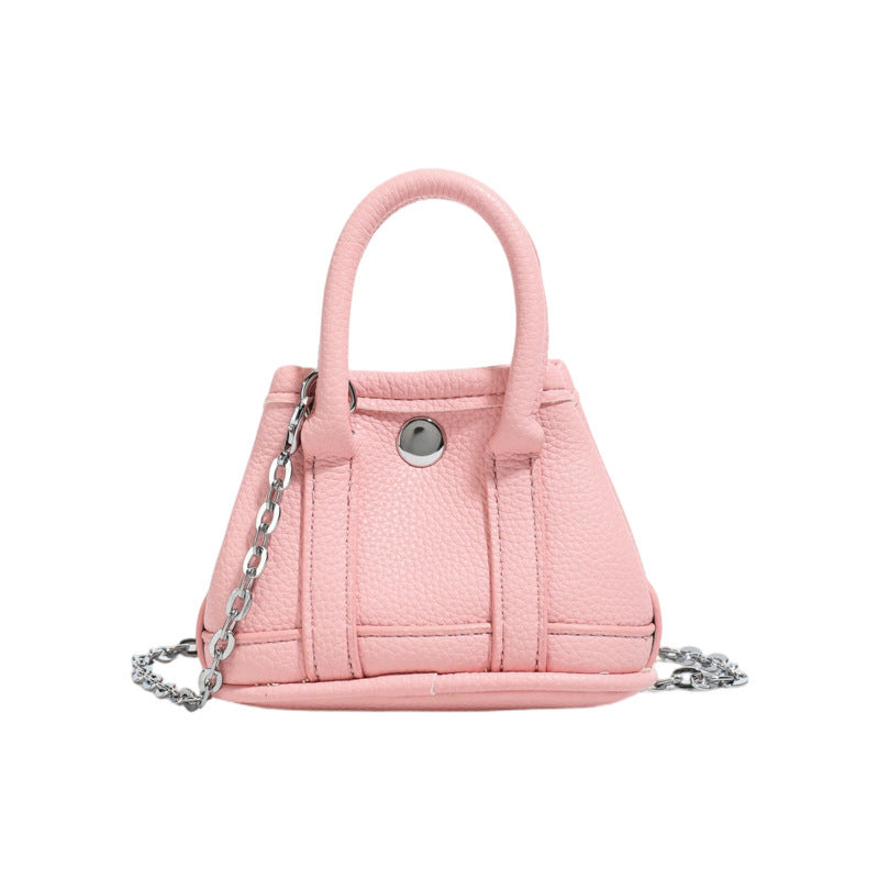 mini handbag with supple structure and detachable chain strap