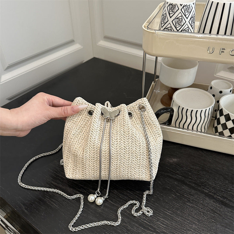 Elegant ven Drawstring Mini Handbag