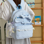 Backpack with Playful Bows and Practical Storage Solutions
