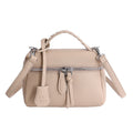 mini handbag with fine decorative seams and removable shoulder strap