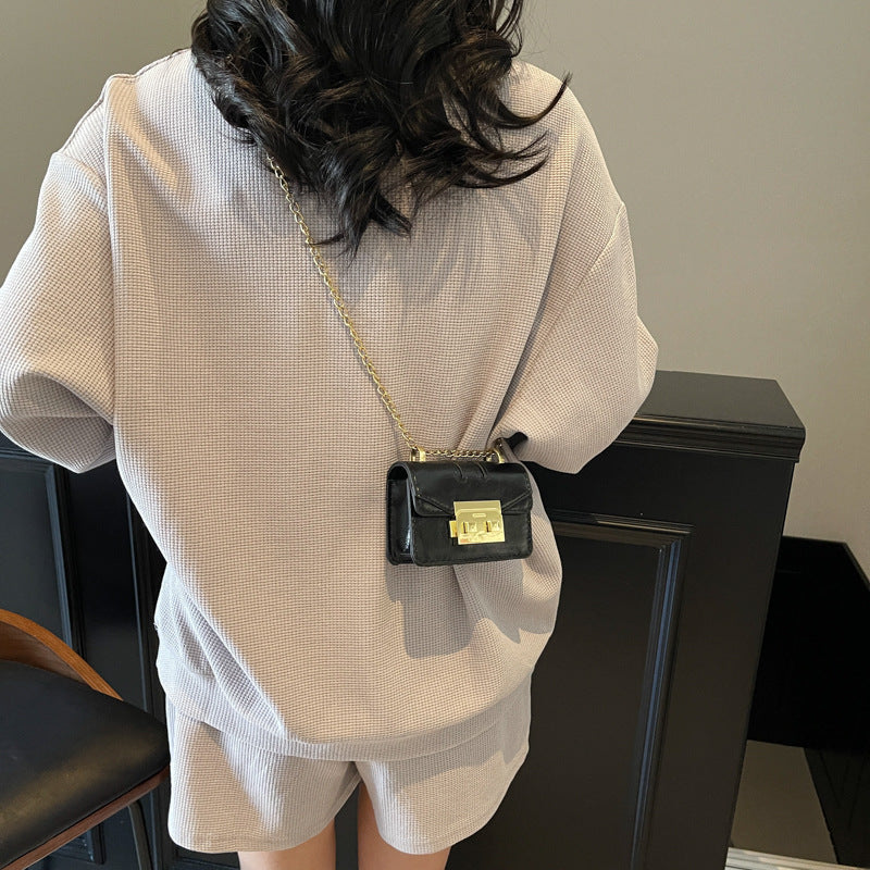 Ladies Mini Handbag with Elegant Metal Accents