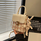Mini Handbag with Elegant Check Pattern